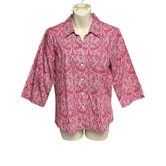 Orvis size 6 Pink Paisley Button-Up Shirt - Picture 1 of 7